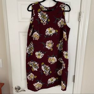 Fall Floral dress maroon